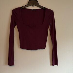 ZARA Square neck, cropped top, size medium